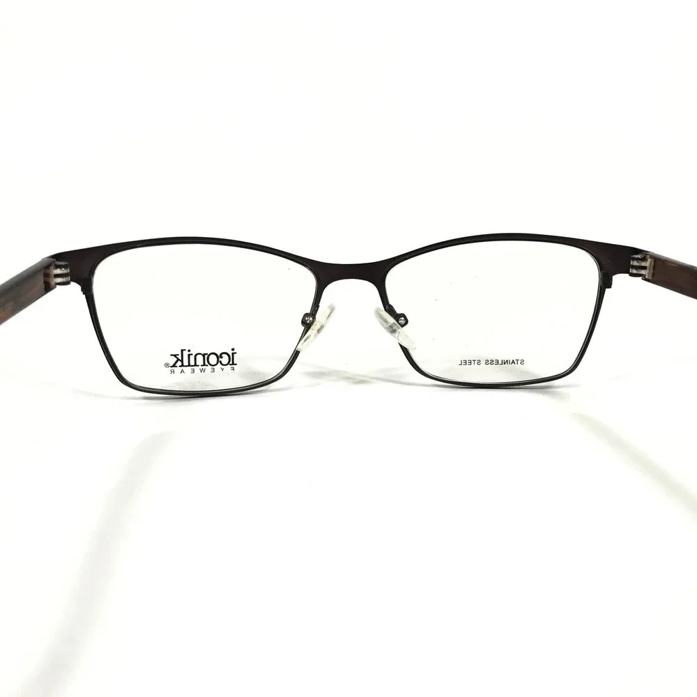 Iconik Eyeglasses Frames Shai C01 Brown Tortoise Square Full Rim 52-16-140